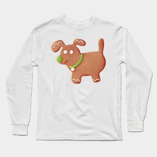 Gingerbread dog for christmas greeting cards Long Sleeve T-Shirt